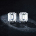 wholesale 18k Gold Plated 925 Silver Bezel-Set 8*10mm Emerald Cut Moissanite Earrings for TikTok Foreign Trade Live Streams-0-1