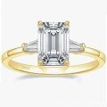 wholesale S925 Sterling Silver 3-Carat Square Emerald Cut Fashion Versatile Moissanite Ring Silver Jewelry-0-36