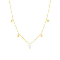 wholesale S925 Sterling Silver Women's Opal Pendant Necklace,-A3577-Gold 925 Silver