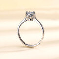 wholesale Sterling Silver Cross-Border Hit Six-Claw D Color 80-Point Moissanite Ring, Luxury Fashion for Girlfriend Proposal Gift-0-2