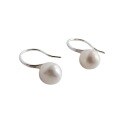 wholesale S925 Sterling Silver Korean Minimalist Versatile Style Freshwater Pearl Ear Hook Earrings for Women-0-4