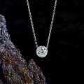 S925 Sterling Silver Moissanite One-Carat Solitaire Pendant Bubble Necklace Wholesale-0-1