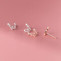 wholesale S925 Silver Korean-style Women's Minimalist Stud Earrings Small and Delicate Butterfly Hollow-out Summer Earrings G3576-0-0