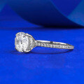 wholesale S925 Silver Plated Simulated Diamond 8*10mm Radiant Cut 3 Carat Ring-0-1