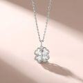 wholesale S925 Sterling Silver Cross-border Four-leaf Clover Necklace Accessory with Design Sense Heart-shaped Pendant Choker for Wholesale-0-1