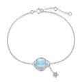 wholesale S925 sterling silver new women's bracelet with sparkling moonstone and star accents, exquisitely designed for an elegant premium feel-0-5