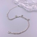wholesale S925 Sterling Silver Lily of The Valley Round Bead Double Layer Plain Silver Snake Chain Bracelet Fashion Ins Style Niche Design Jewelry-0-2