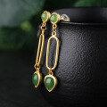 wholesale 925 silver gold-plated, Chinese-style palace vintage jade earrings with certificate, Hetian jade earrings-0-5