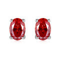 wholesale 925 Silver New 1ct VVS1 Colored Moissanite Oval Earrings by Yuntong Jewelry Cross-Border Hot Seller-0-1