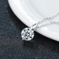 Sterling Silver Moissanite Mermaid Tear Necklace, Fashion-Forward Minimalist Classic Pendant Collarbone Chain-0-1