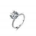 S925 Silver 4-Claw Ring with 5ct Moissanite Solitaire-0-3