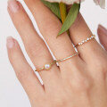 wholesale S925 Sterling Silver Ring with Cultured Freshwater Pearl, Simple and Stylish Ins Versatile Women's Ring-0-2