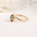 wholesale S925 Silver V-Crown Ring with Lab-Alexandrite and Stackable Gemstone Ring for a Minimalist Advanced Look-0-2