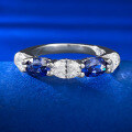 wholesale S925 silver jewelry oval 4*6 white diamond mixed-color tanzanite pave ring for womenins-0-0