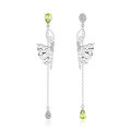wholesale 925 Sterling Silver Plated 18k Gold Paris Dancer Natural Gemstone Earrings European and American Fashion Long Colored Gem Earrings-0-0