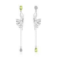 wholesale 925 Sterling Silver Plated 18k Gold Paris Dancer Natural Gemstone Earrings European and American Fashion Long Colored Gem Earrings-Natural amethyst long earrings