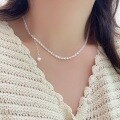 wholesale 925 Sterling Silver Light Luxury High-end Phoenix Tail Pearl Necklace for Women, Korean Summer New Release, Xiaohongshu Popular Choker-0-2