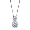 wholesale S925 Metal Zodiac Gemini Pendant 6-8mm Round White Diamond Necklace Pendant Fashion Versatile Piece-0-4