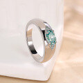 wholesale S925 sterling silver plated with 18K gold, 5*7mm oval-cut 1-carat moissanite unisex couple ring-0-2