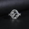 wholesale S925 Sterling Silver Natural Green Amethyst Ring, High-End Fashion Luxury Set with 10*14mm Natural Colored Gemstone Ring-0-3