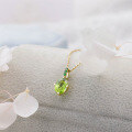 wholesale 9k Gold Japanese Minimalist Style Green Peridot and Tsavorite Pendant-0-3
