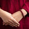 wholesale Metal material content is extremely high at over 95%, natural raw ore cinnabar bead bracelet for men and women born in the Year of the Dragon-0-3