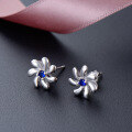 wholesale S925 Sterling Silver Zircon Cross-Border New Japanese and Korean Style Minimalist Elegant Earrings, Fresh and Delicate Stud Earrings for Women-0-1