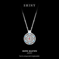 S925 Silver Octagonal Compass Pendant Lotus Braided Necklace-S925 Sterling Silver  925 Silver
