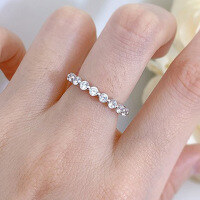 wholesale Metal: 925 Silver with White Diamonds Zhuozhifan Jewelry New Stackable Ring, European and American Ins Style Cross-Border Best Seller-R358 White Diamond No. 5
