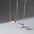 wholesale Metal Material S925 Sterling Silver Simple Smooth Silver Bean Necklace Korean Version Small Fresh Autumn Sweet Collarbone Chain D8970-0-1
