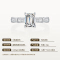 925 Silver Octagon Moissanite Ring Trapezoid Design Micro-Set Luxury Cross-Border High-End Jewelry Women's-0-4
