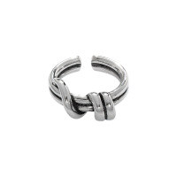 wholesale S925 Sterling Silver Korean Version Ins Minimalist Niche Design Versatile Textured Wrap Adjustable Ring for Women-Vintage Silver [No. 11/Adjustable] &gt; Opening adjustable
