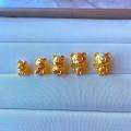wholesale S925 antique silver gold-plated cartoon violent bear small bear accessories DIY bracelet necklace ornaments large-hole spacer beads pure silver-0-3