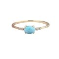 wholesale Sterling Silver Japanese-style Luxury Jewelry Exquisite Natural Larimar Zircon Ring Ultra-minimalist Larima Wholesale from Manufacturer-0-4
