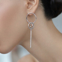 wholesale 925 Sterling Silver Heavy Work Round Hollow Ear Hoops Ins Light Luxury High-end Sense European and American Pure Silver Earrings for Women-Platinum 925 silver