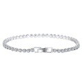 wholesale S925 Sterling Silver White Gold Diamond-Tennis Bracelet, Round Single Row Factory Direct-0-4