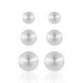 wholesale S925 Sterling Silver Geometric Brushed Textured Round Ball Stud Earrings for Women, Minimalist and Unique Matte Finish-0-0