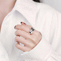 wholesale S925 Sterling Silver European and American Cross-Border Minimalist Overlapping Wide Opening Adjustable Ring Unisex-0-2