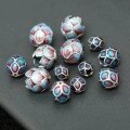 wholesale S925 Sterling Silver Thai Silver Enamel Fired Blue Lotus Bead Cloisonné Enamel Spacer Beads DIY Cinnabar Bracelet Accessories-0-1
