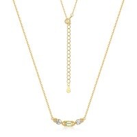 wholesale S925 Sterling Silver Vintage Luxury Women's Square Peridot Pendant Necklace, Collarbone Chain with Unique Design Wholesale from Manufacturer-10K gold + swimming paint  925 silver