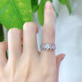 wholesale S925 Silver with Diamond Marquise Row Ring, Index Finger Ring, Personalized Design Band, Korean Style Minimalist Elegant-0-1
