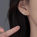 wholesale S925 Sterling Silver Fresh Sweet Ins Style Design Sense Fishtail Curved Thread Earrings M06196-0-1