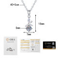 S925 Sterling Silver Moissanite Bamboo Leaf Pendant Necklace Wholesale-0-4