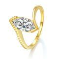 wholesale 18k Gold Plated Sterling Silver 5*10mm Marquise Moissanite Women's Olive-Shaped Prong Setting Ring for Daily Wear-0-4