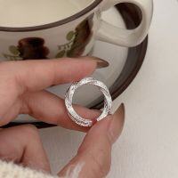 wholesale S925 Sterling Silver Unique Twisted Arabesque Pattern Open Ring for Women, Ins Trendy Versatile Elegant and Personalized Ring-Sterling silver + adjustable opening