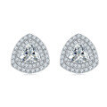 wholesale 925 Sterling Silver Luxury 1-Carat D Color Moissanite Set with Earrrings, Ring, and Necklace Pendant-0-3