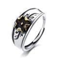 wholesale S925 Sterling Silver Retro Korean-style Vintage 3D Flower Light Luxury French Court-style Open Ring for Women-0-4