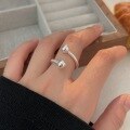 wholesale S925 Sterling Silver Ballpoint Ring Women New Korean Japanese Minimalist Geometric Ring-0-0
