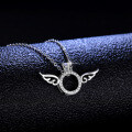 S925 Sterling Silver 1-Carat Moissanite Angel Wing Pendant Necklace-0-0