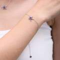 wholesale 925 Sterling Silver Minimalist Ins Style Starfish Bracelet Natural Amethyst Garnet Gemstone Bracelet for Women Live-0-1